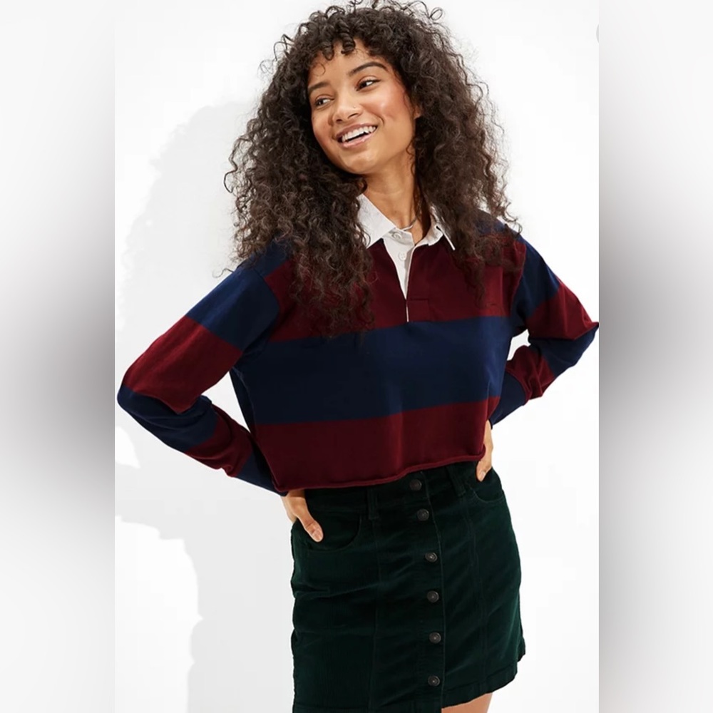 EUC AE Corduroy Button-Up Skirt